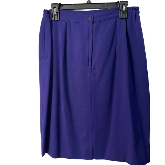 Chancelle 2 Piece Blue Skirt Suit with Beaded Embellishment Size 14 - Picture 5 of 15